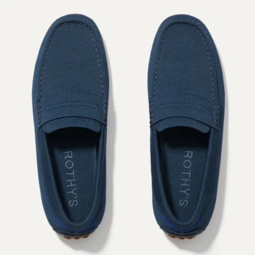Rothy’s Mens 11 Driving Loafer The Driver in Navy Slip‎ On Loafers Navy Blue